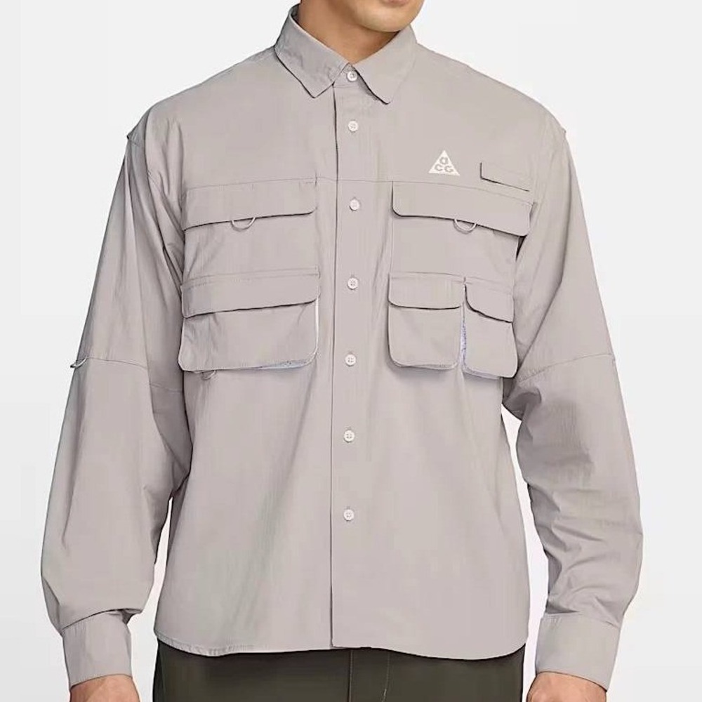 NWT Nike ACG Orb Weaver Button Dri-Fit Adv Shirt Men Large Outdoor Vented Back